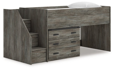 Frandern Loft Bed with Drawer Storage - Romeo & Juliet Furniture (Warren,MI)