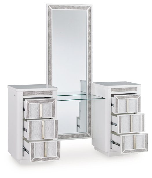 Chalanna Vanity with Mirror - Romeo & Juliet Furniture (Warren,MI)