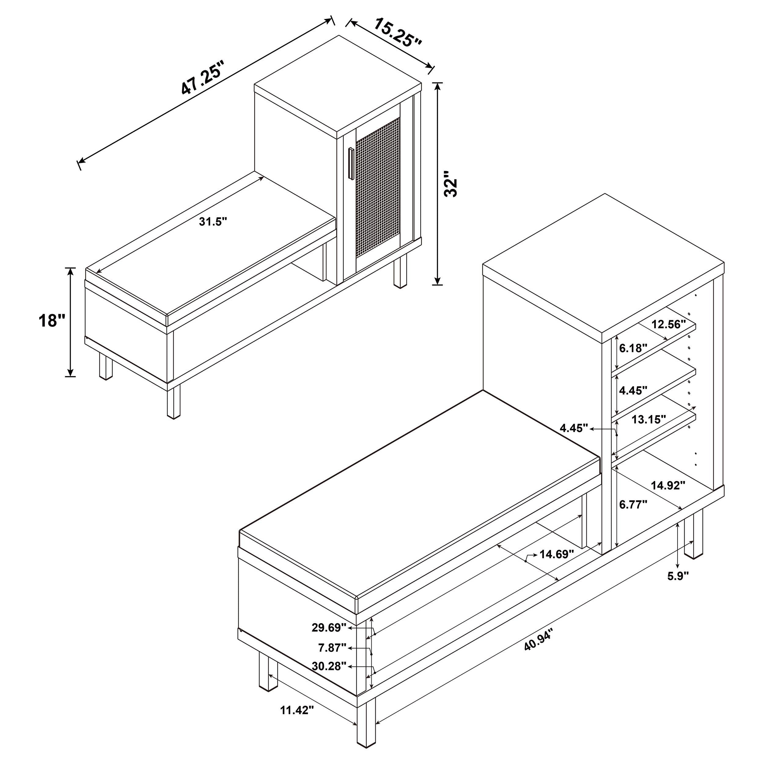 Teller Storage Bench - Romeo & Juliet Furniture (Warren,MI)