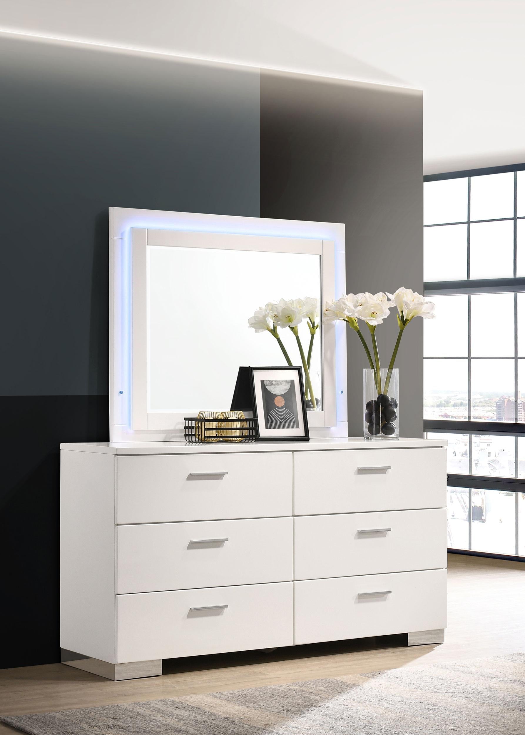 Felicity Dresser with LED Mirror - Romeo & Juliet Furniture (Warren,MI)