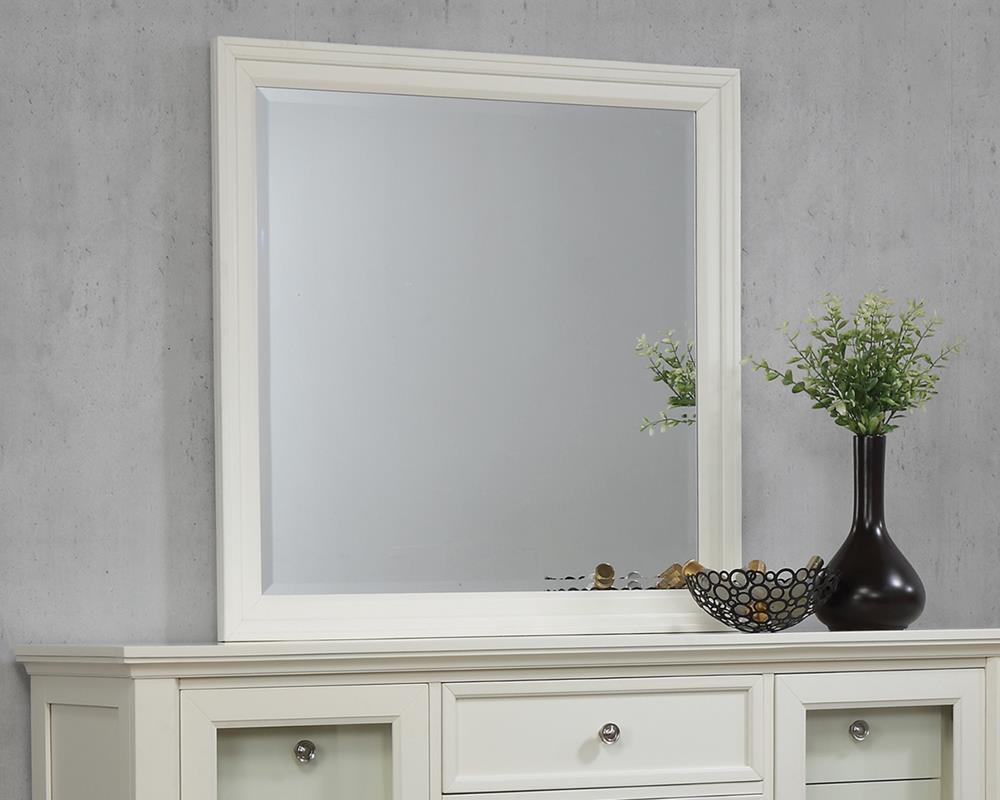 Sandy Beach Rectangular Dresser Mirror Cream White - Romeo & Juliet Furniture (Warren,MI)