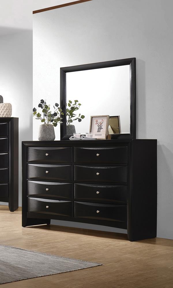 Briana Rectangle Dresser Mirror Black - Romeo & Juliet Furniture (Warren,MI)