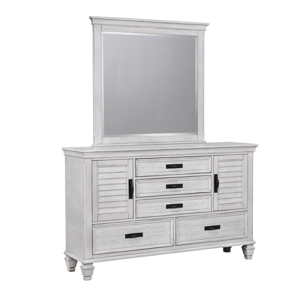 Franco Rectangular Dresser Mirror Antique White - Romeo & Juliet Furniture (Warren,MI)