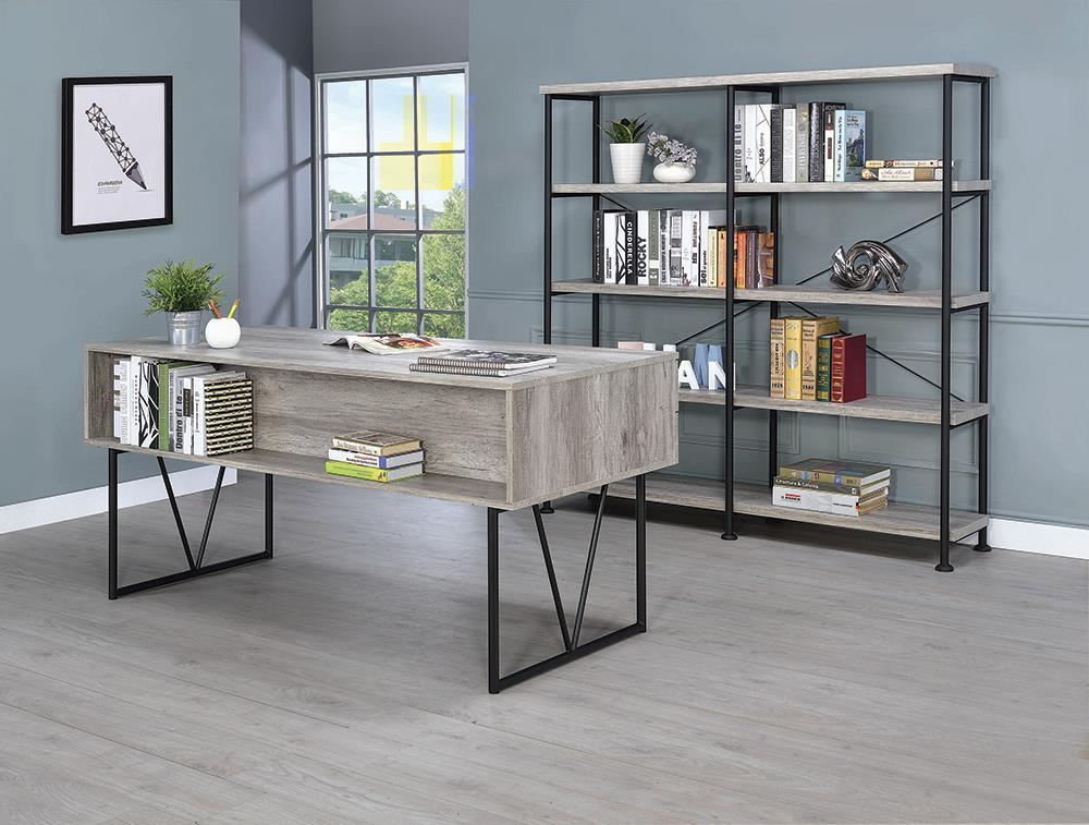 Analiese 4-drawer Writing Desk Grey Driftwood - Romeo & Juliet Furniture (Warren,MI)