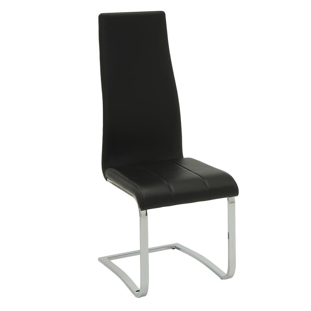 Montclair High Back Dining Chairs Black and Chrome (Set of 4) - Romeo & Juliet Furniture (Warren,MI)