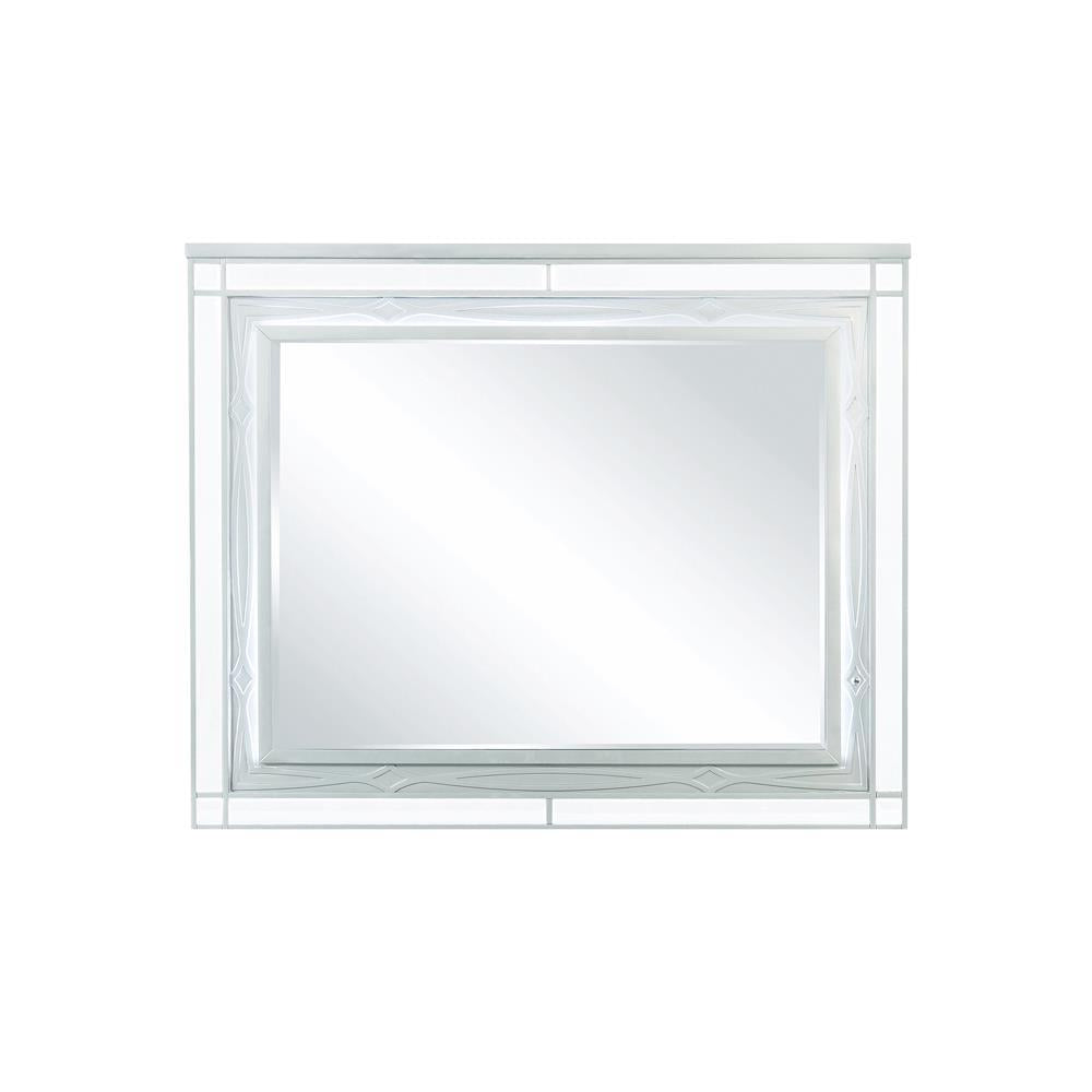 Gunnison Dresser Mirror with LED Lighting Silver Metallic - Romeo & Juliet Furniture (Warren,MI)