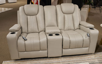 Elevate Edges Glider Reclining Loveseat with Console - Romeo & Juliet Furniture (Warren,MI)