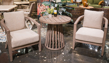 Joy Lagoon Outdoor Chairs with Cushions/Table (Set of 3) - Romeo & Juliet Furniture (Warren,MI)