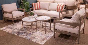 Bluff Trail Outdoor Love/Chairs/Tables Set (Set of 5) - Romeo & Juliet Furniture (Warren,MI)