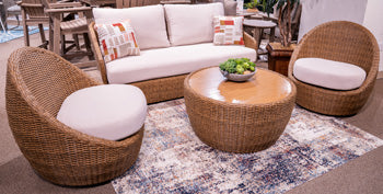 Double Point Outdoor Loveseat/2 Swivel Chairs (Set of 3) - Romeo & Juliet Furniture (Warren,MI)