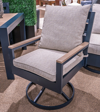 East Beach Outdoor Swivel Chair with Cushion (Set of 2) - Romeo & Juliet Furniture (Warren,MI)