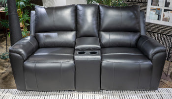 Glossmore Reclining Loveseat with Console - Romeo & Juliet Furniture (Warren,MI)