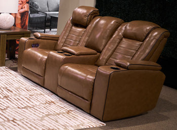 Gruaro Power Reclining Loveseat with Console - Romeo & Juliet Furniture (Warren,MI)