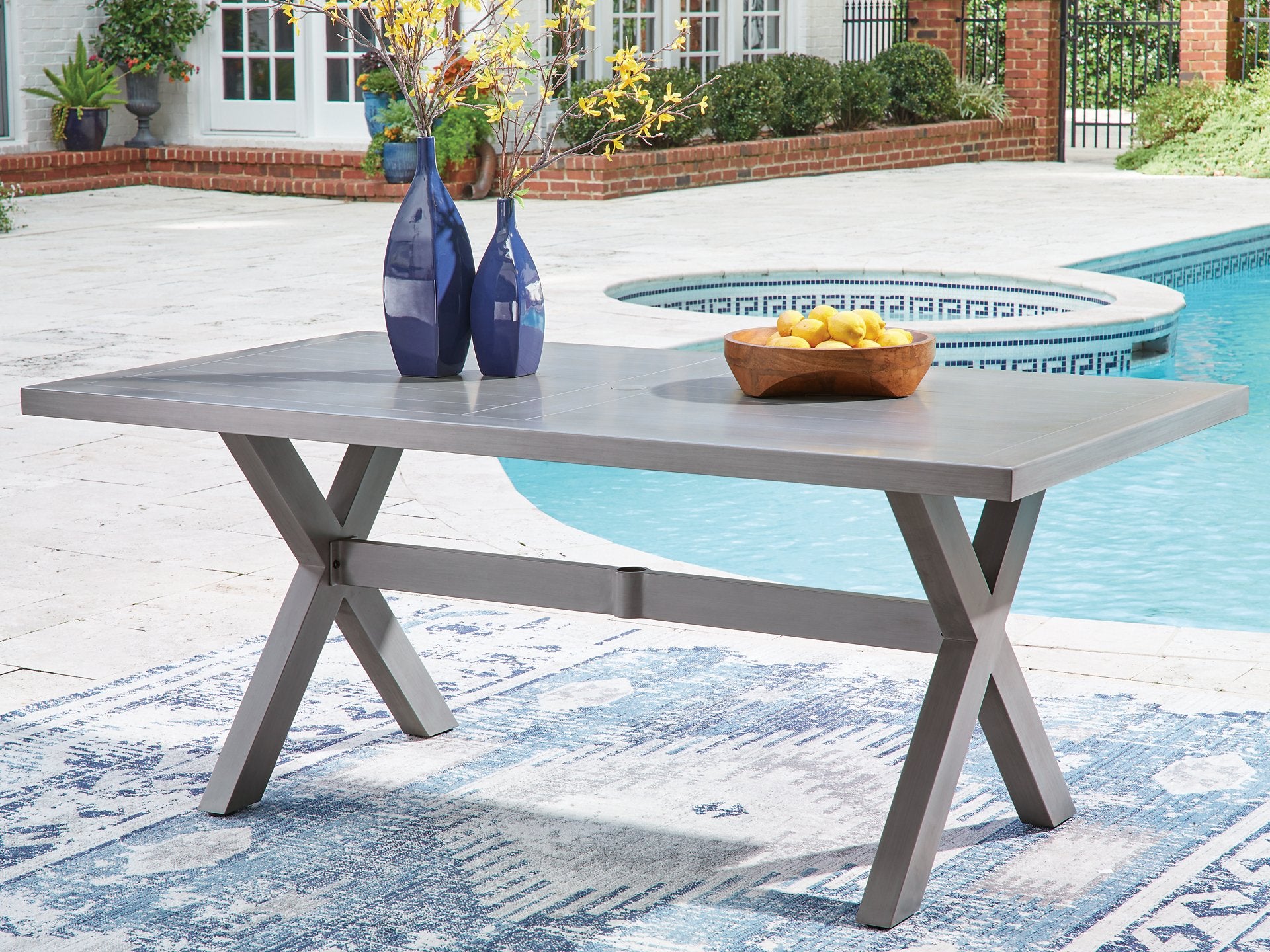 Half Moon Beach Outdoor Dining Table - Romeo & Juliet Furniture (Warren,MI)