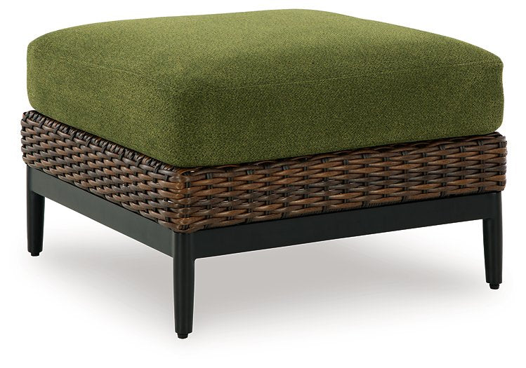 Horizon Hall Outdoor Ottoman with Cushion - Romeo & Juliet Furniture (Warren,MI)