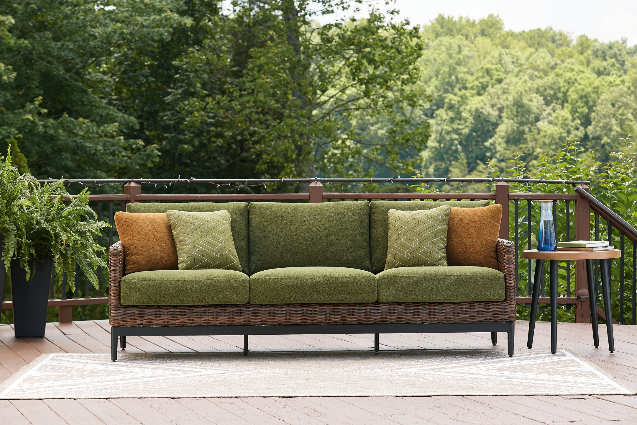 Horizon Hall Outdoor Sofa with Cushion - Romeo & Juliet Furniture (Warren,MI)