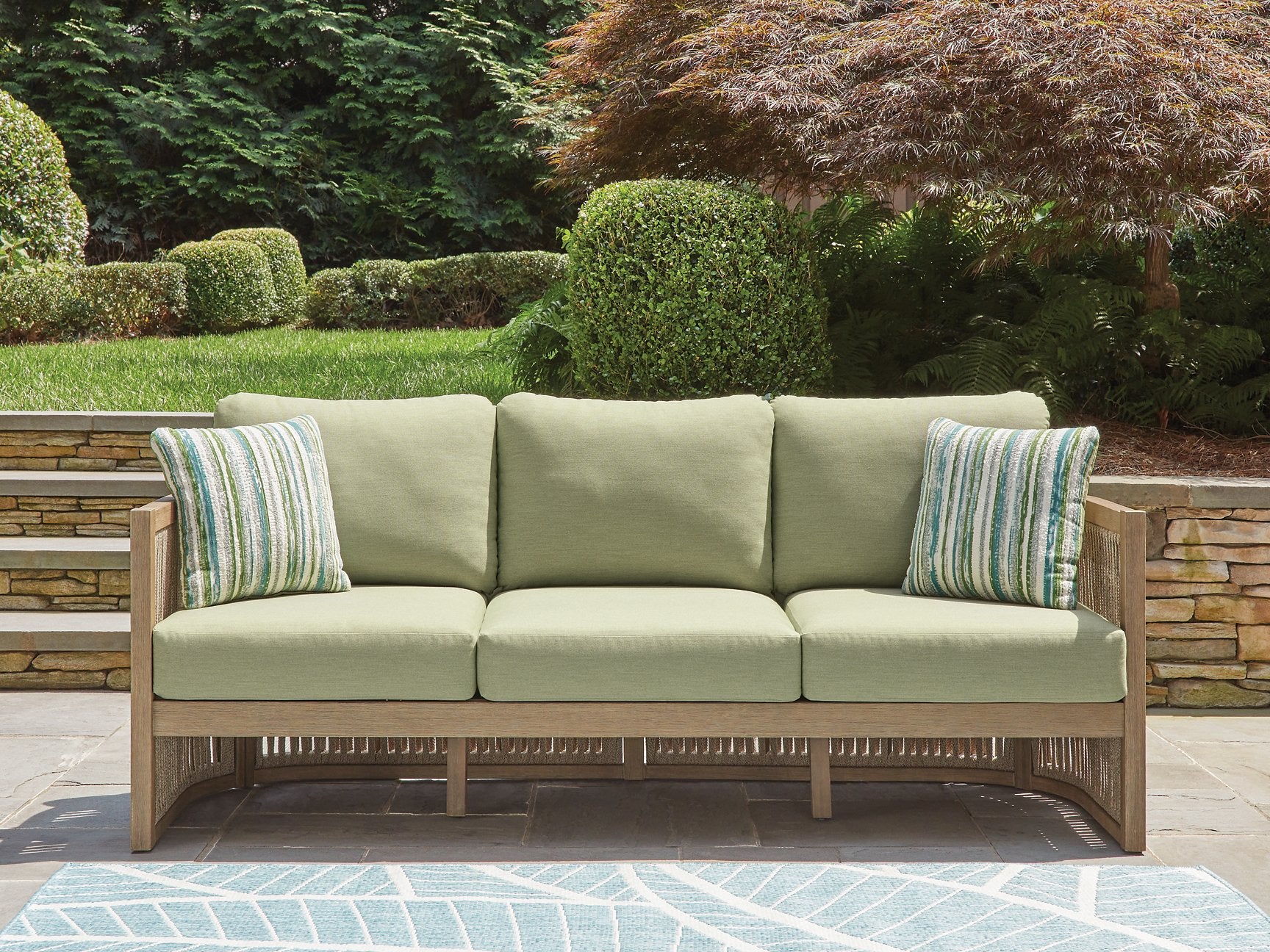 Serena Shores Outdoor Sofa with Cushion - Romeo & Juliet Furniture (Warren,MI)