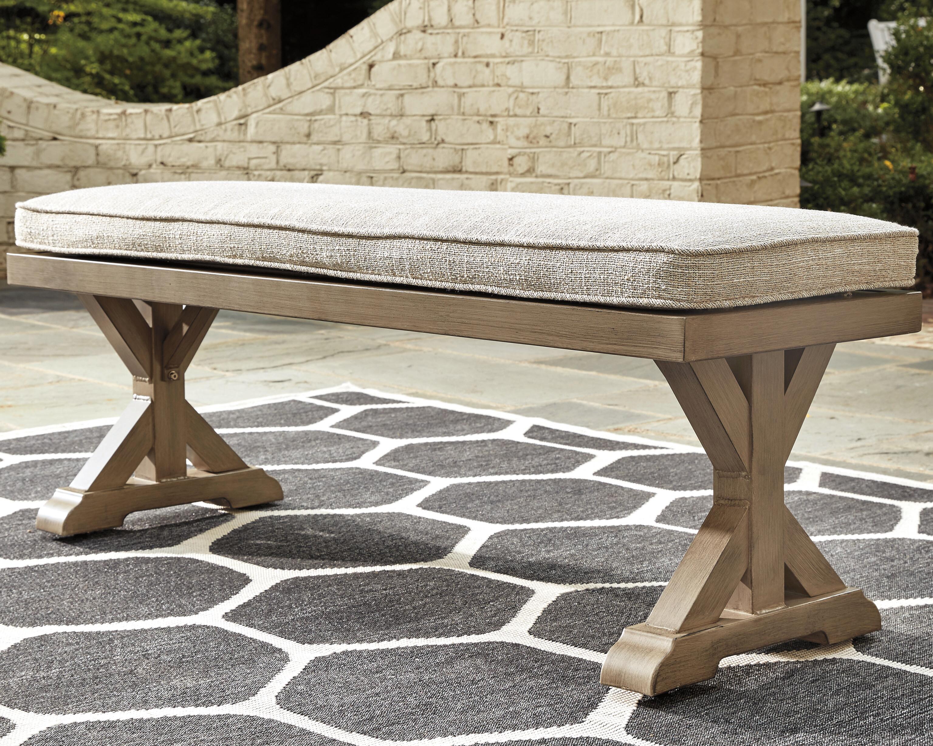 Beachcroft Outdoor Bench with Cushion - Romeo & Juliet Furniture (Warren,MI)