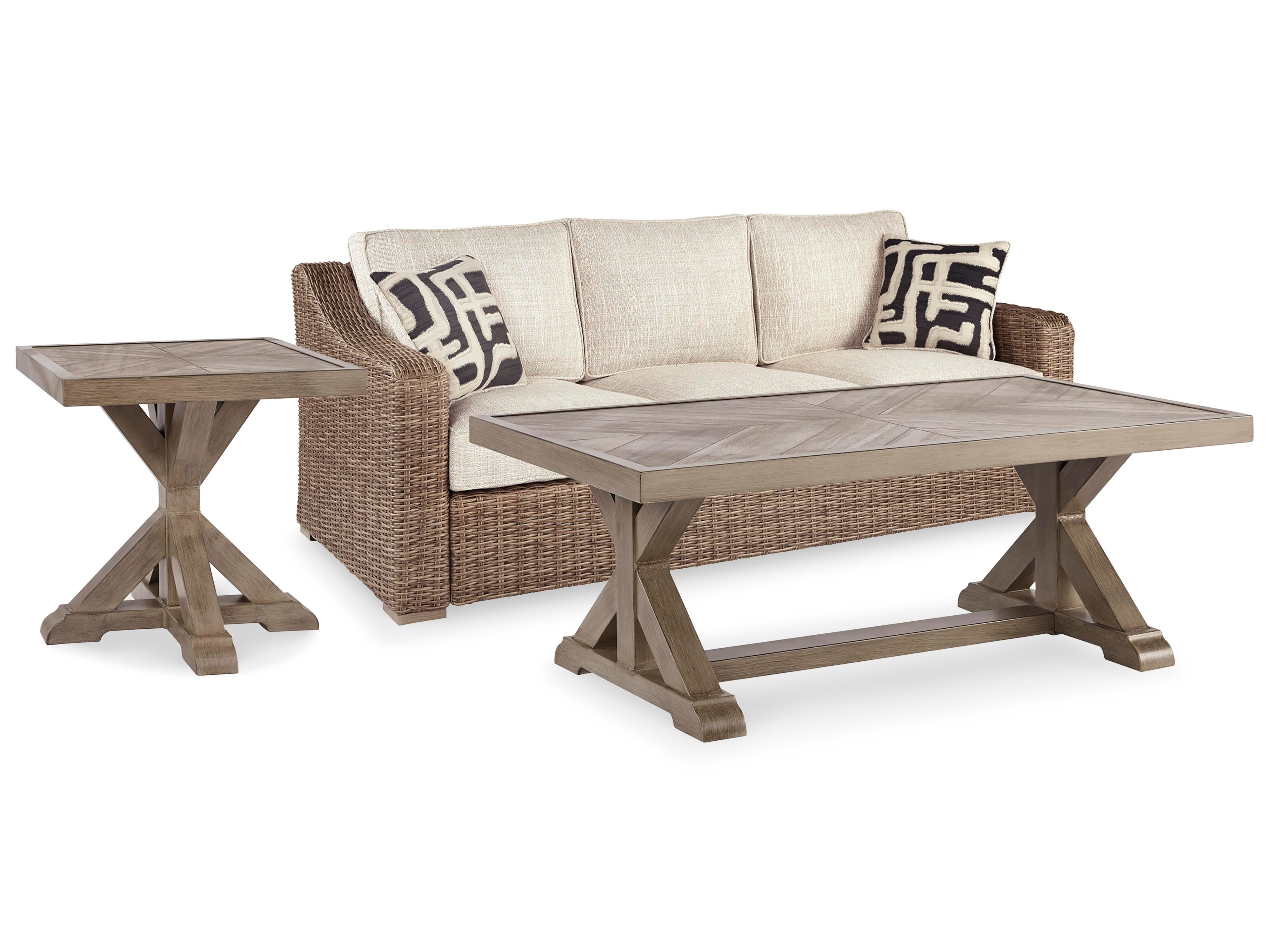 Beachcroft Beachcroft Nuvella Sofa with Coffee and End Table - Romeo & Juliet Furniture (Warren,MI)