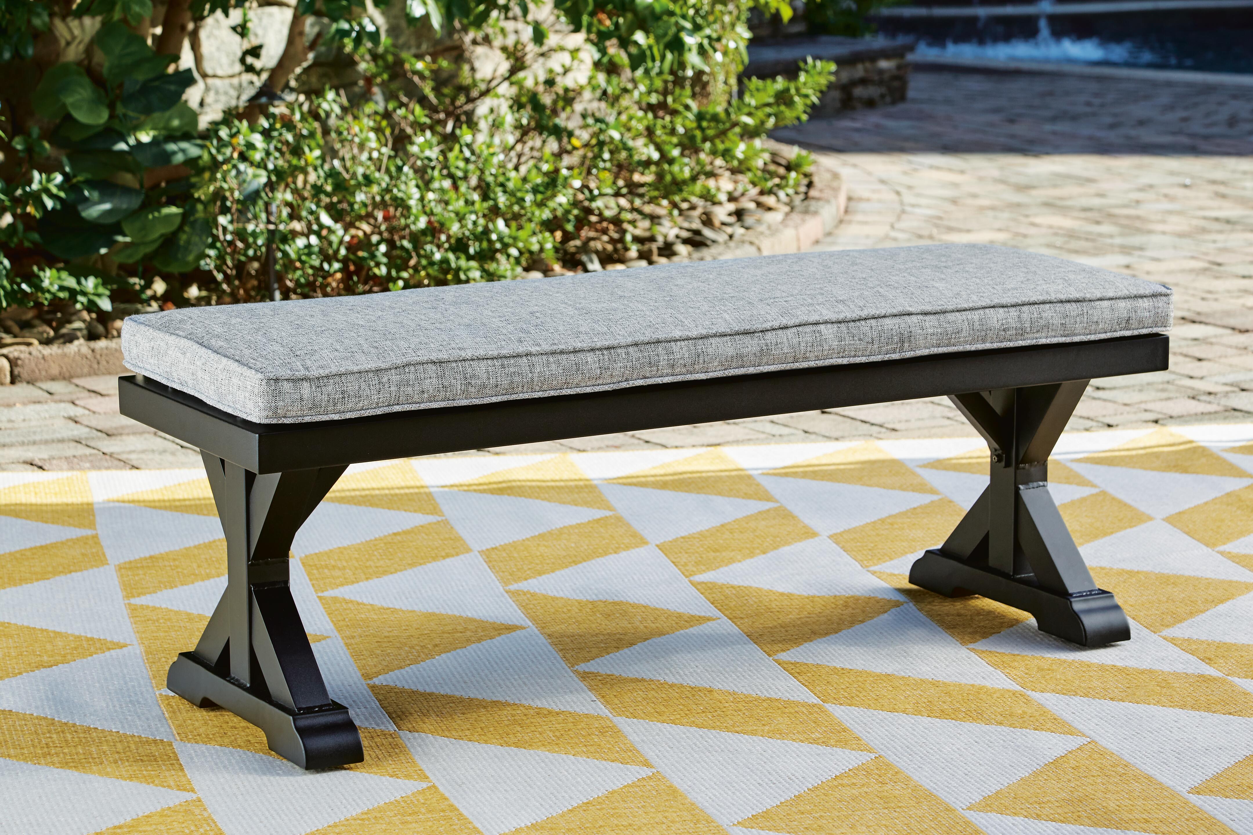 Beachcroft Outdoor Bench with Cushion - Romeo & Juliet Furniture (Warren,MI)
