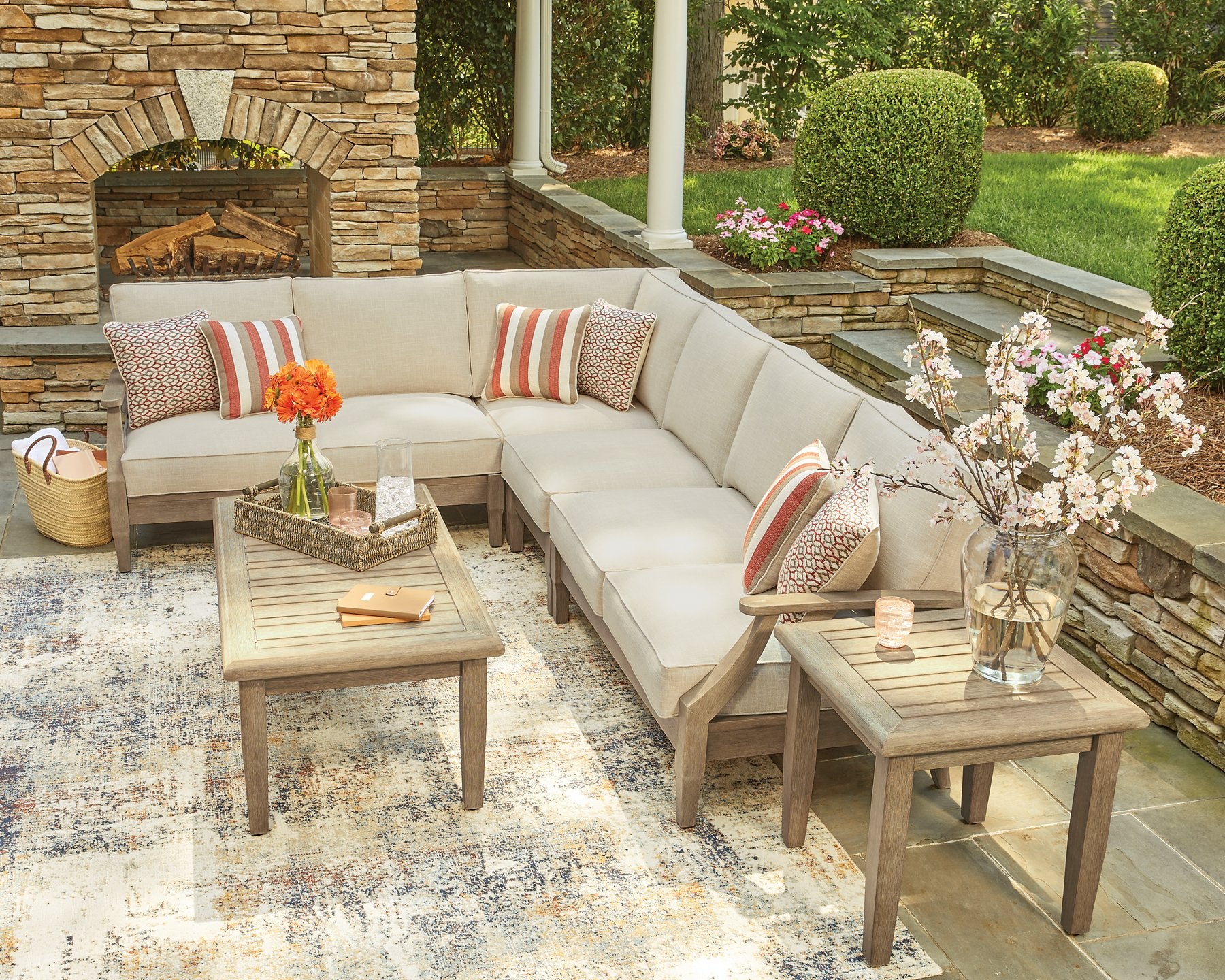 Clare View Outdoor Sectional - Romeo & Juliet Furniture (Warren,MI)
