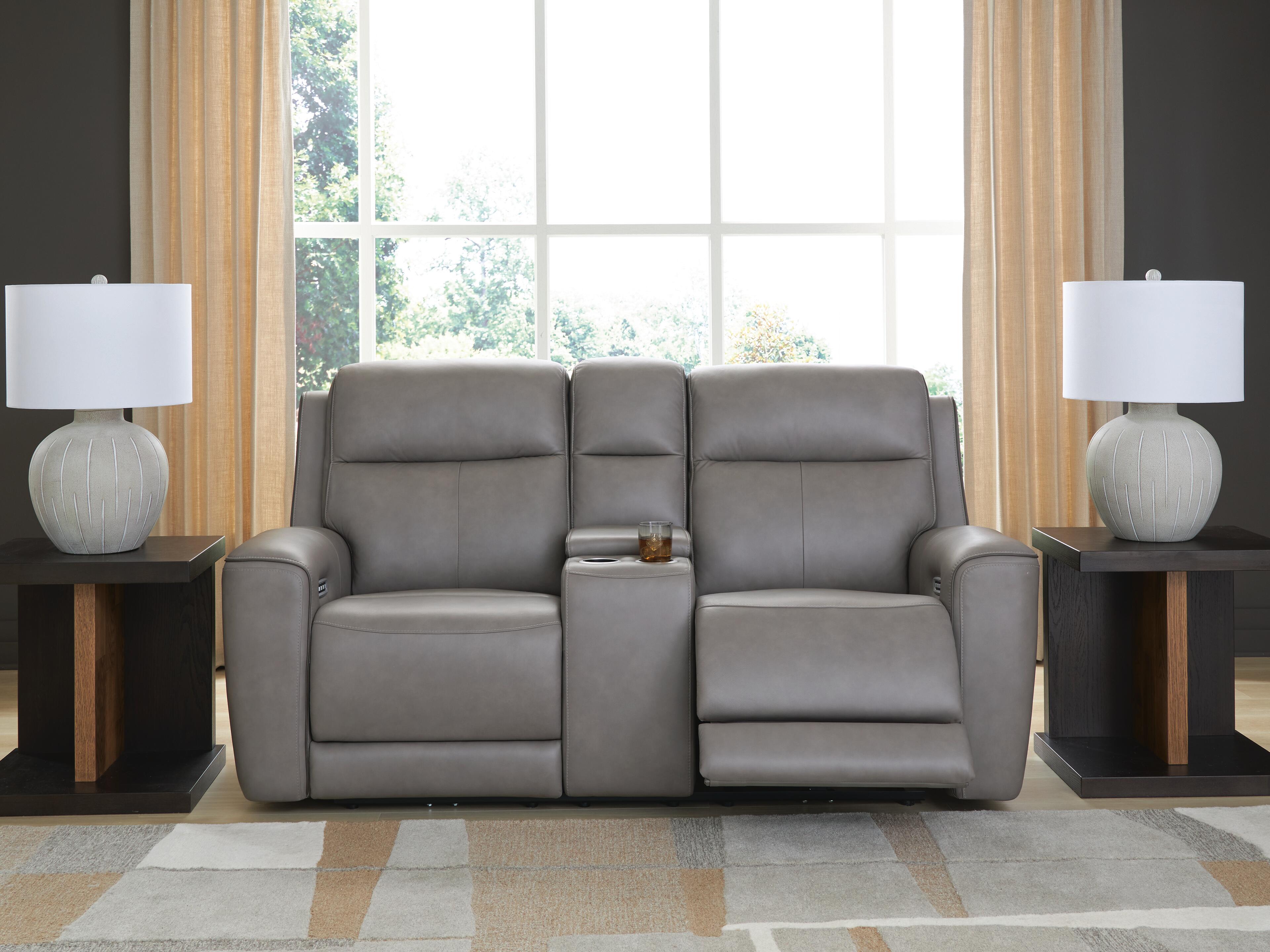 5Z-Comfort Power Reclining Loveseat with Console - Romeo & Juliet Furniture (Warren,MI)