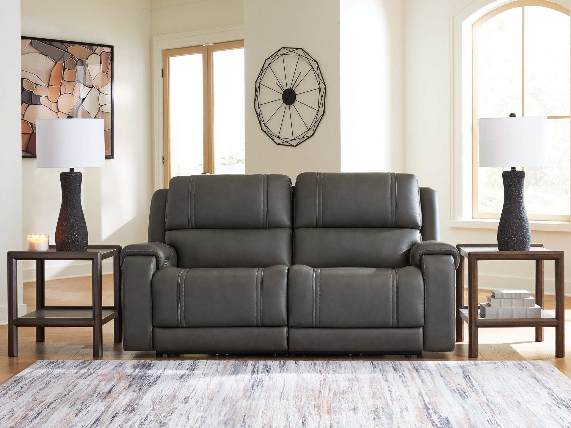 5Z - Pittson Power Reclining Sectional Loveseat - Romeo & Juliet Furniture (Warren,MI)