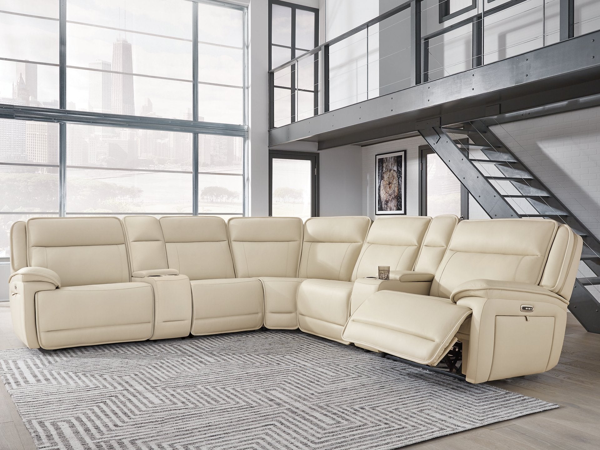 Double Deal Reclining Sectional with 2 Consoles - Romeo & Juliet Furniture (Warren,MI)