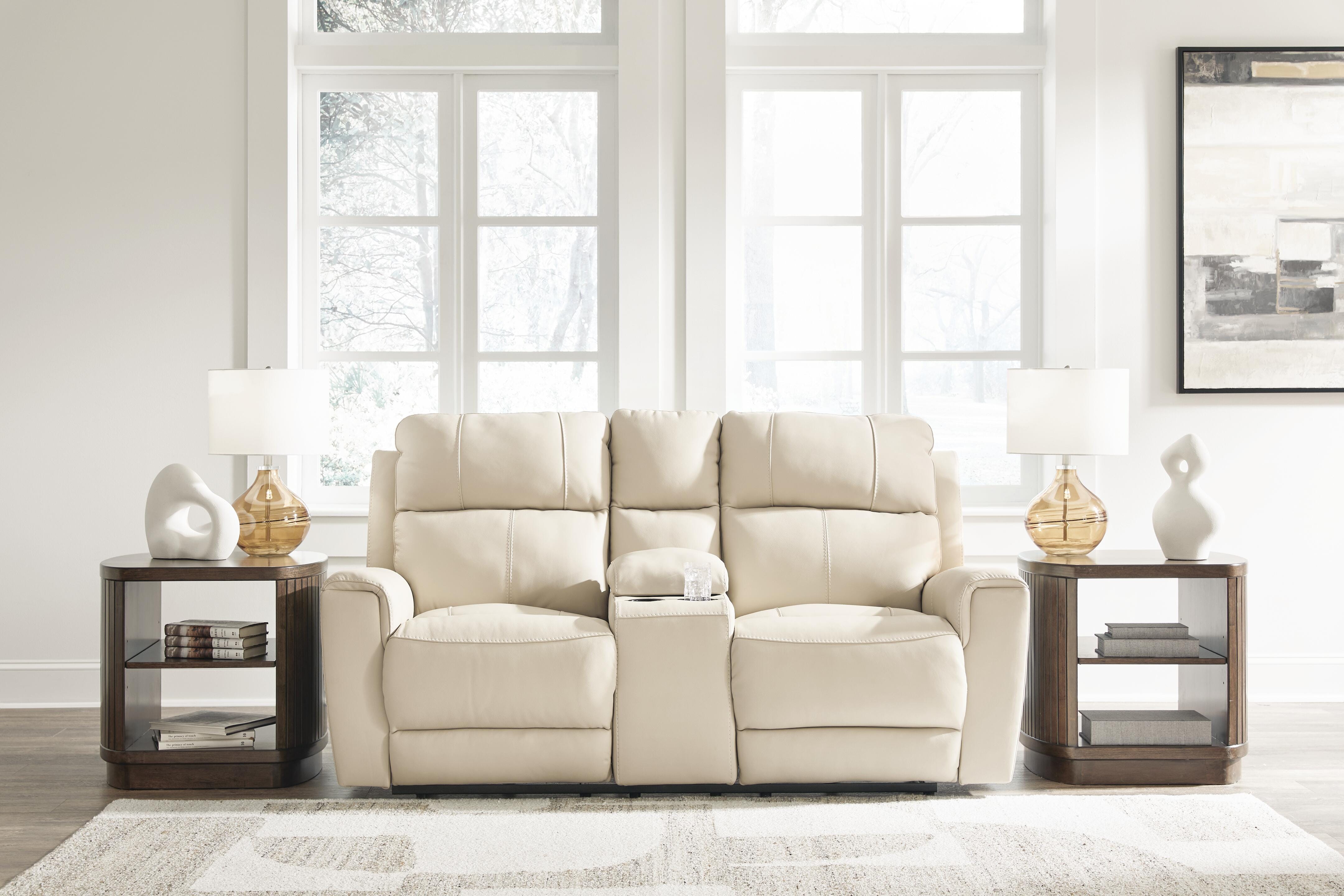 Dahlmoore Power Reclining Loveseat with Console - Romeo & Juliet Furniture (Warren,MI)