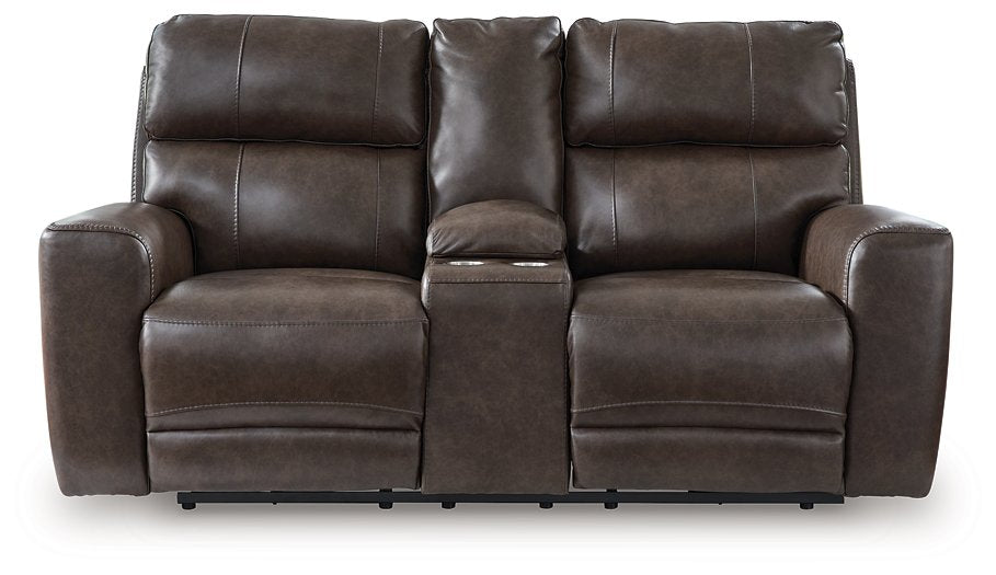 Crossplex Power Reclining Loveseat with Console - Romeo & Juliet Furniture (Warren,MI)