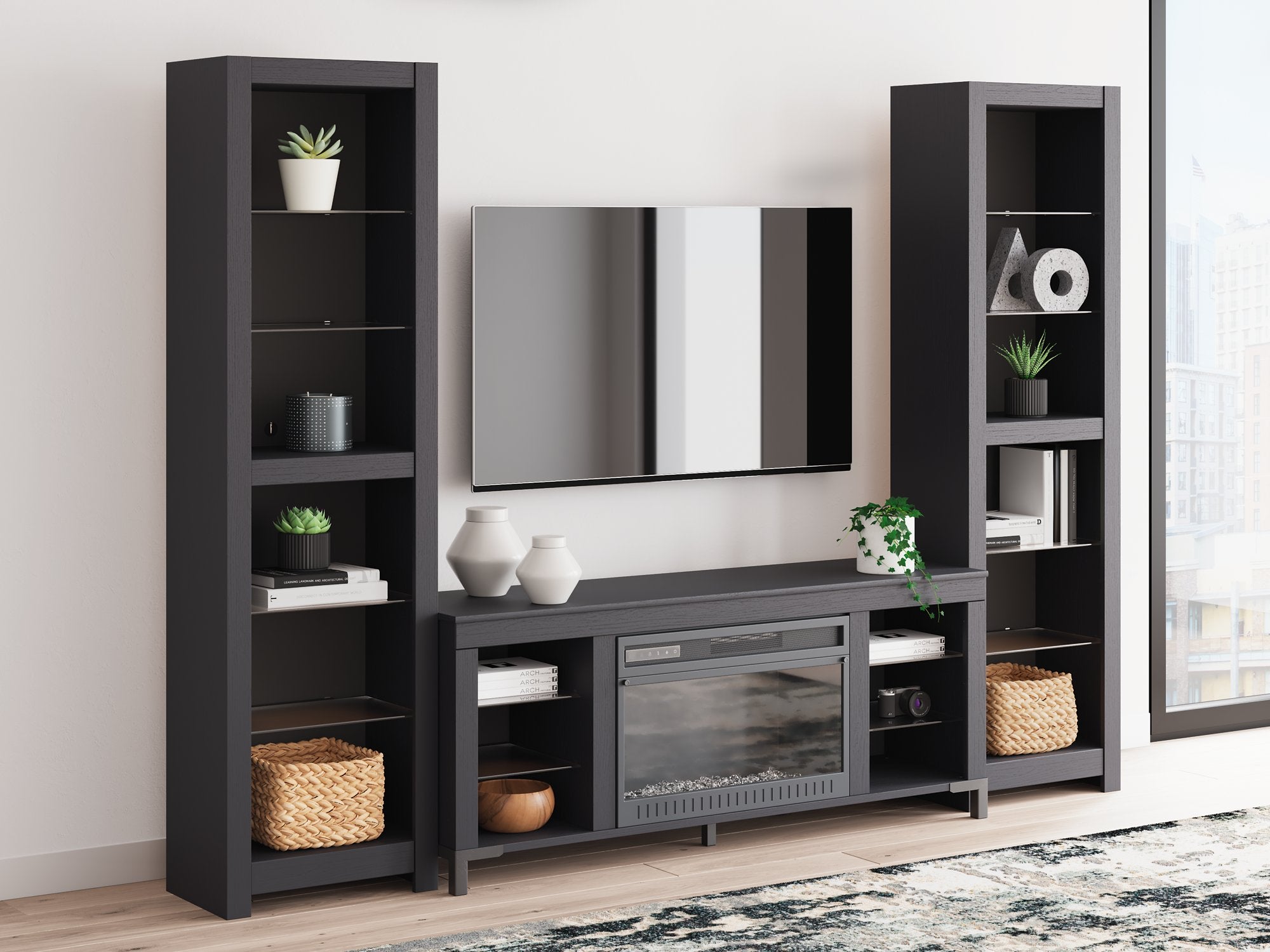 Cayberry Entertainment Center with Electric Fireplace - Romeo & Juliet Furniture (Warren,MI)