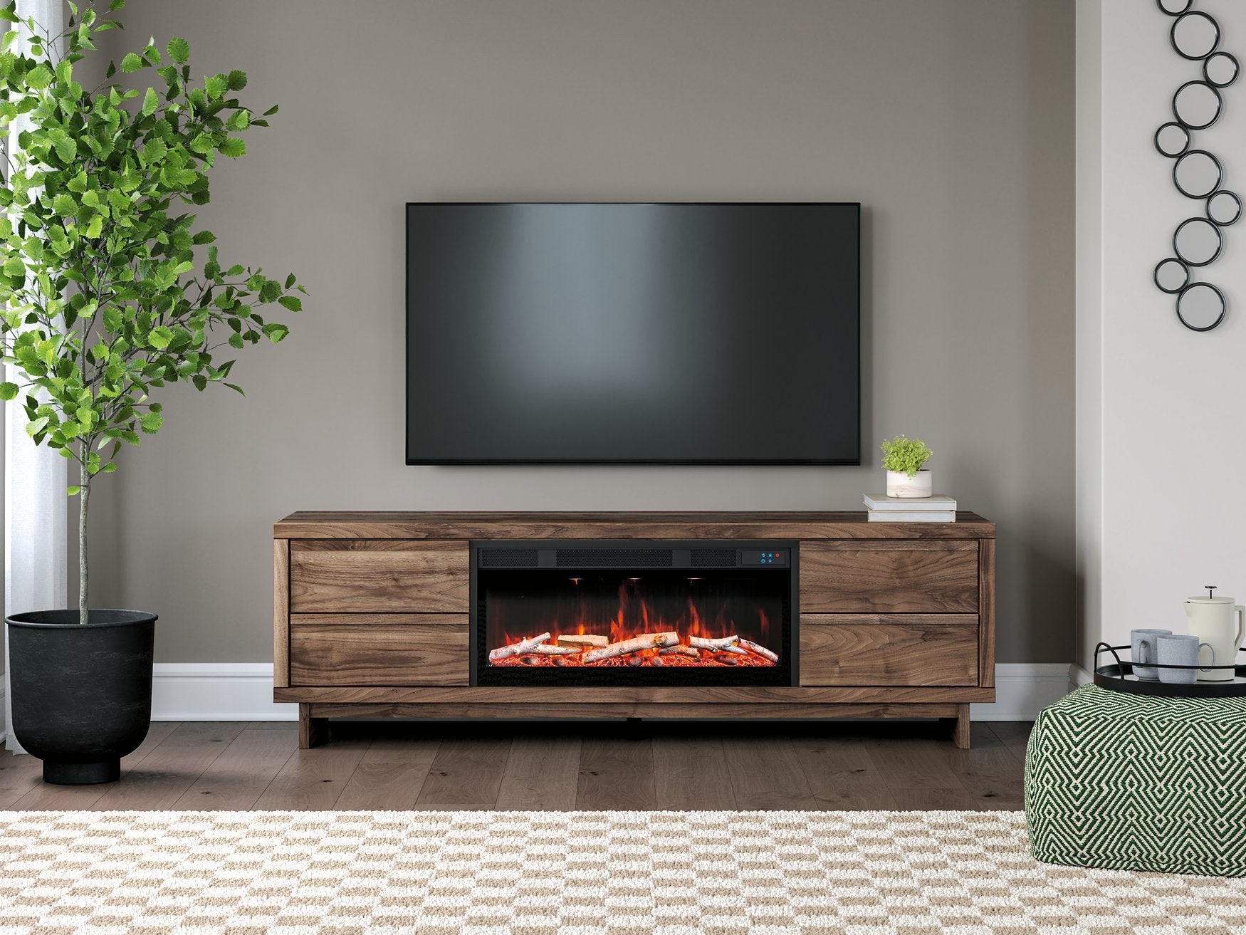 Zadilyn 72" TV Stand with Electric Fireplace - Romeo & Juliet Furniture (Warren,MI)