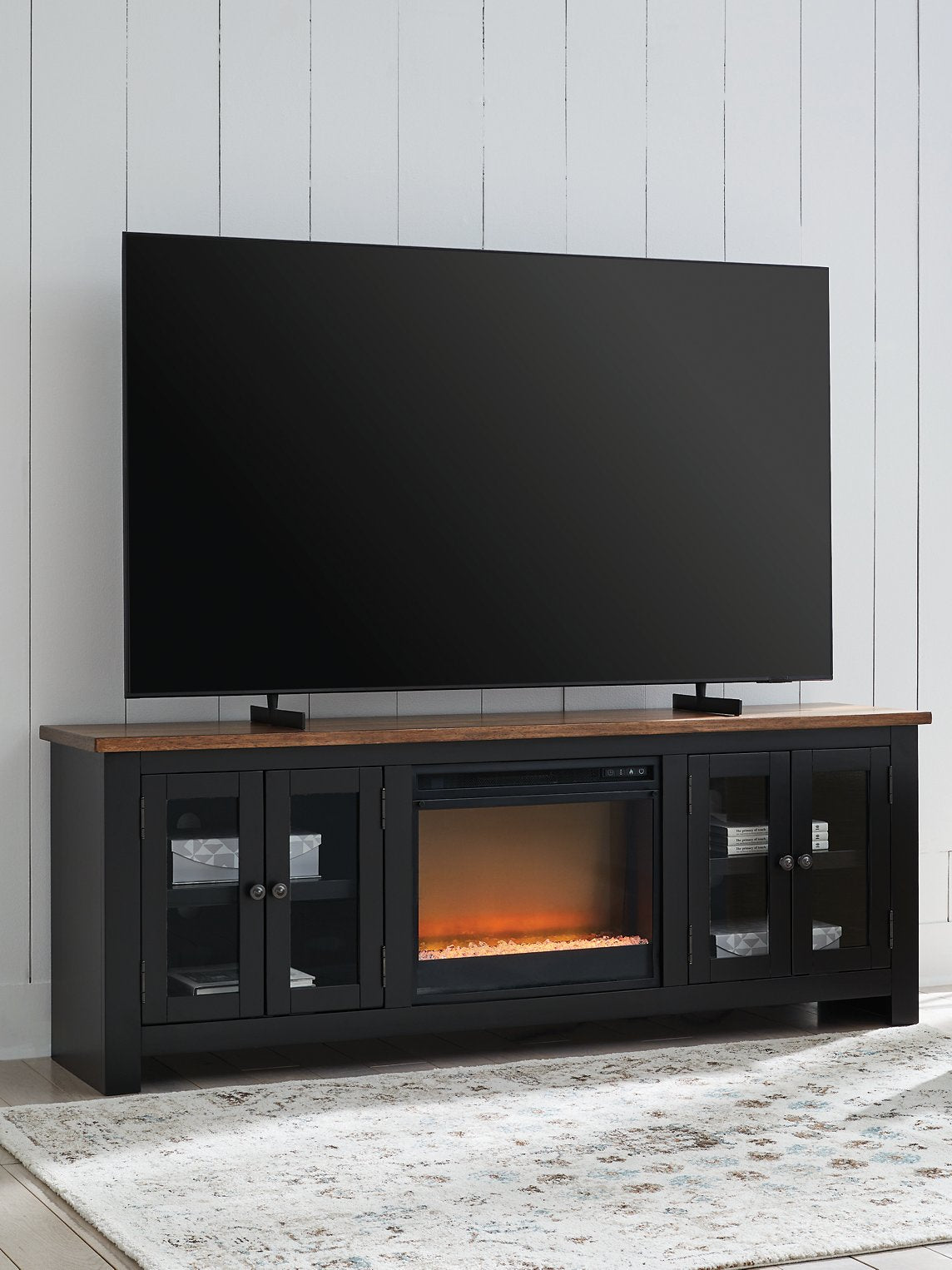Wildenauer 76" TV Stand with Electric Fireplace - Romeo & Juliet Furniture (Warren,MI)