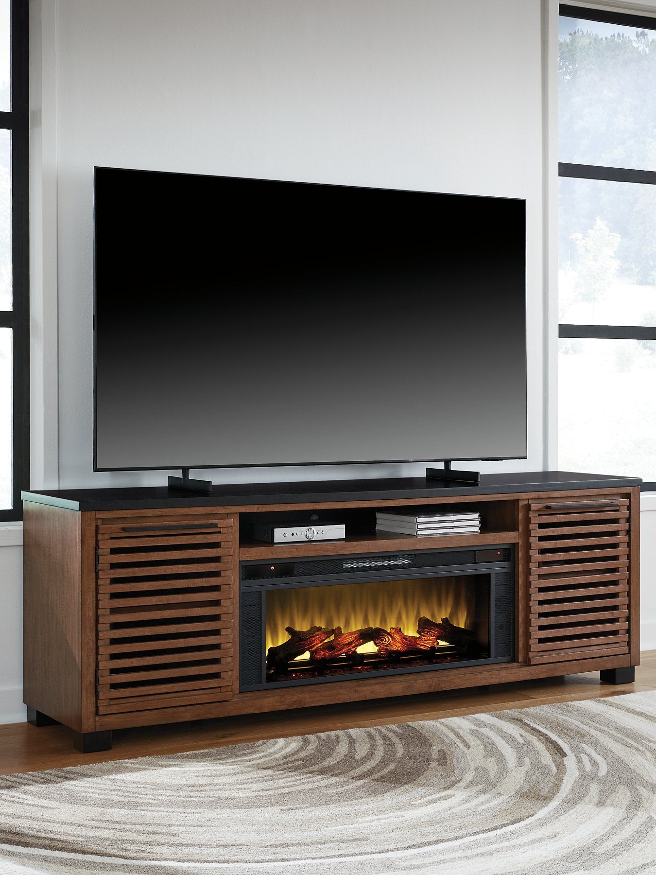 Kallari 84" TV Stand with Electric Fireplace - Romeo & Juliet Furniture (Warren,MI)