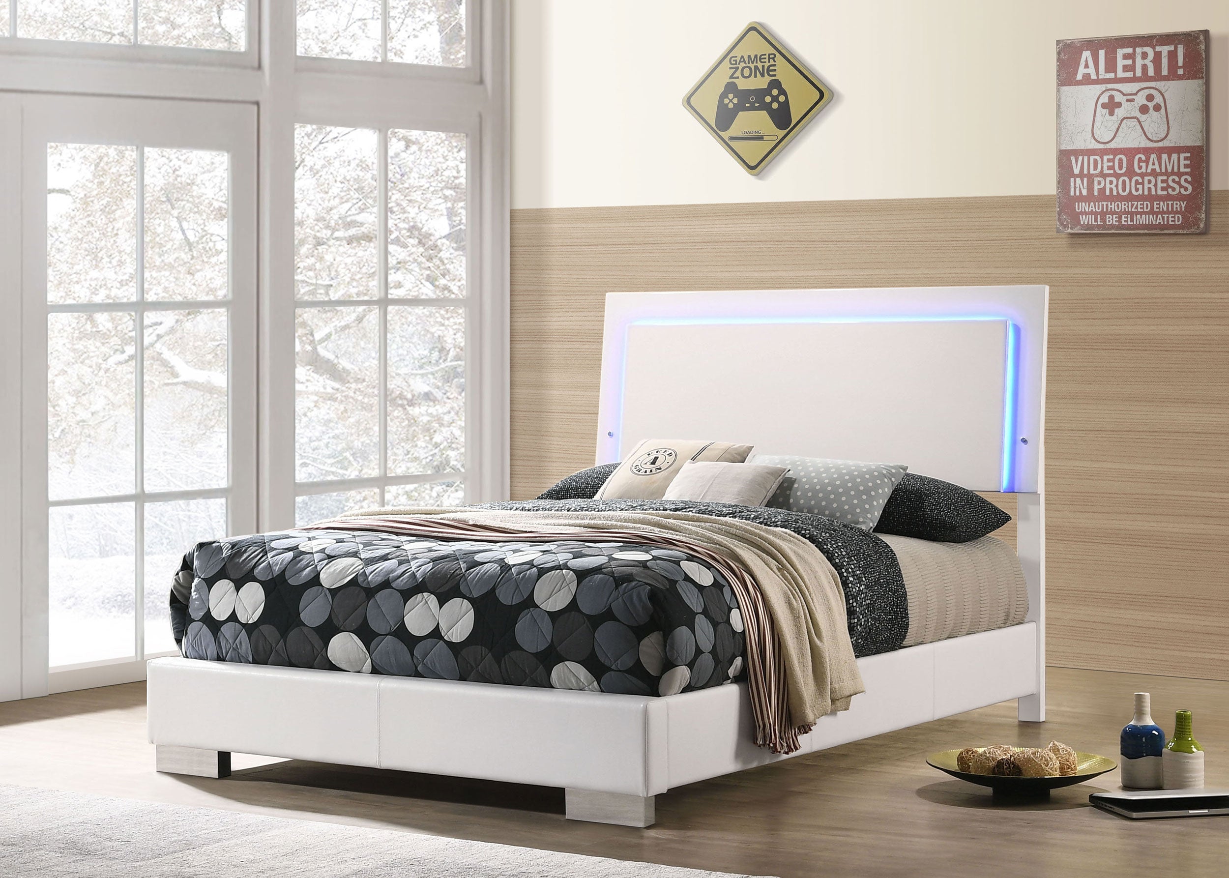 Felicity Panel Bed with LED Lighting