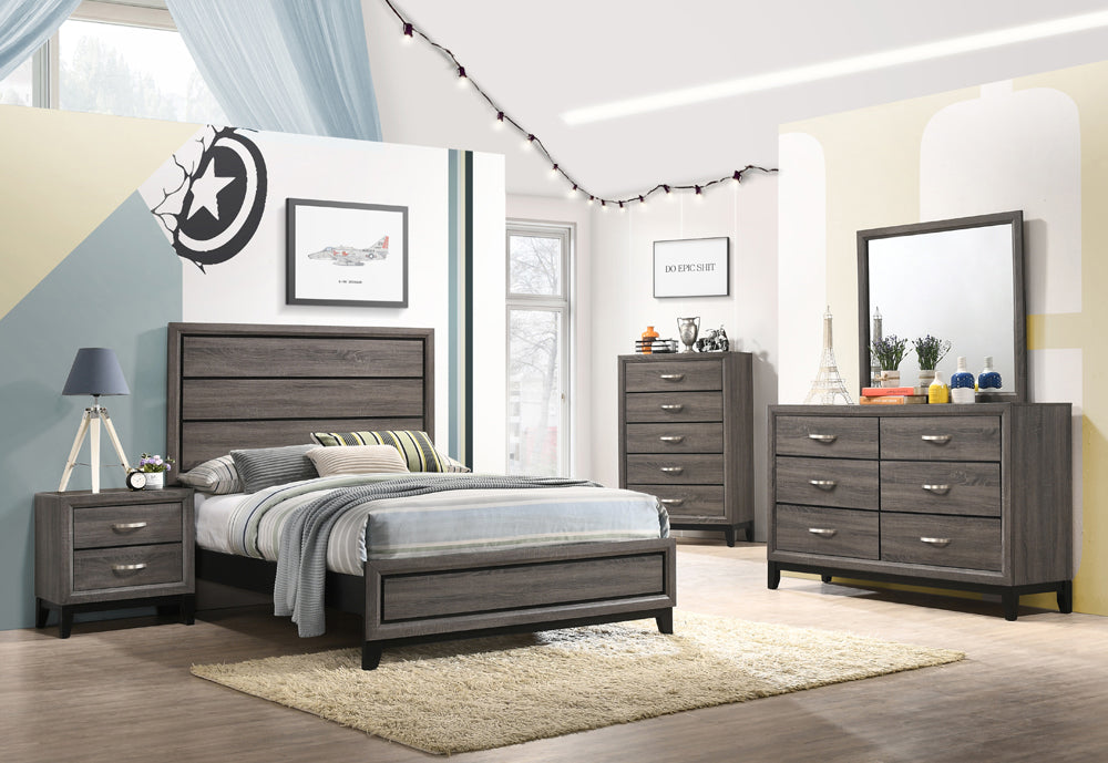 Watson Bedroom Set Grey Oak - Romeo & Juliet Furniture (Warren,MI)