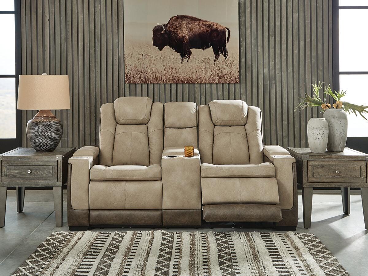 Next-Gen DuraPella Power Reclining Loveseat with Console - Romeo & Juliet Furniture (Warren,MI)