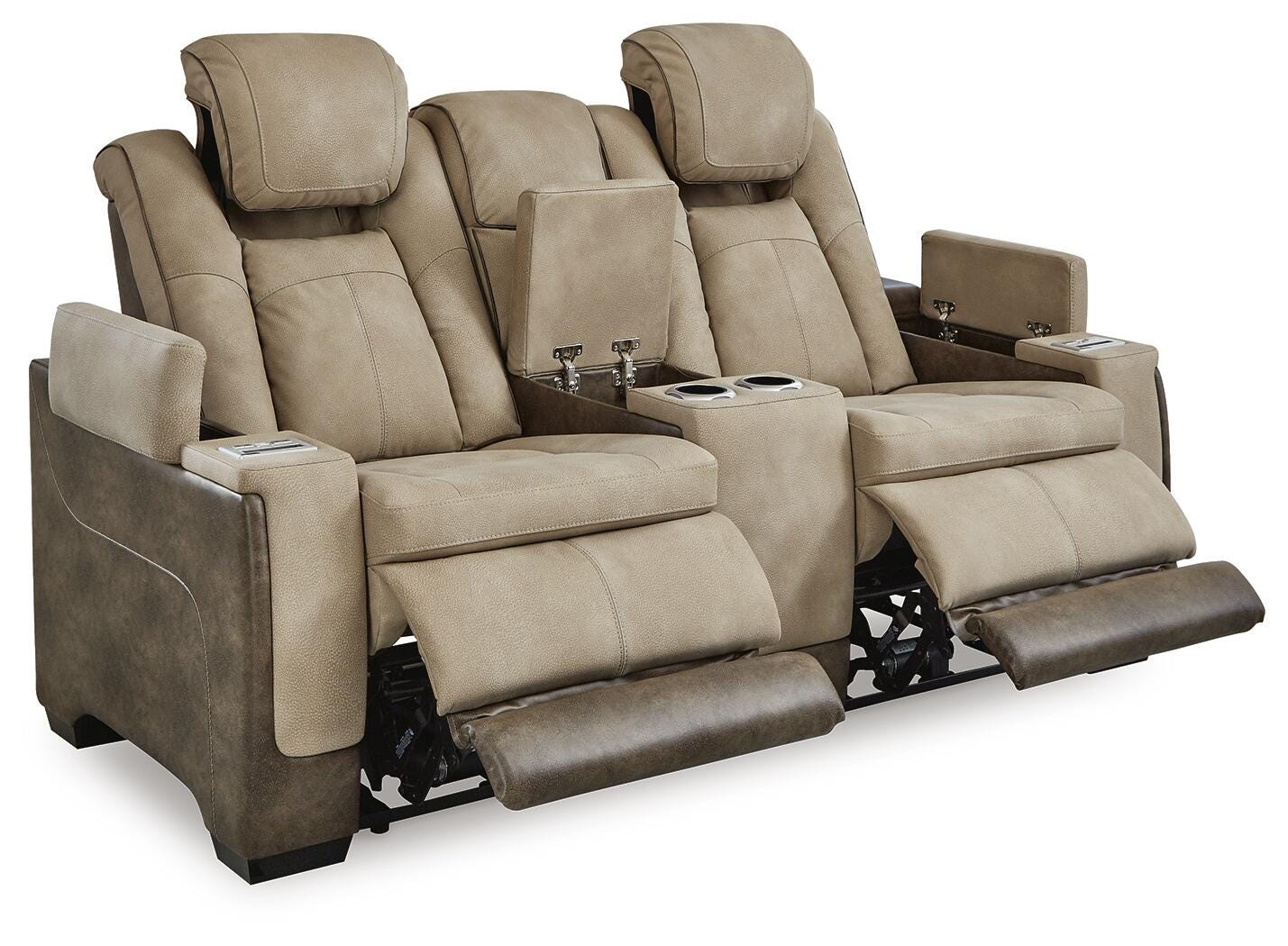 Next-Gen DuraPella Power Reclining Loveseat with Console - Romeo & Juliet Furniture (Warren,MI)