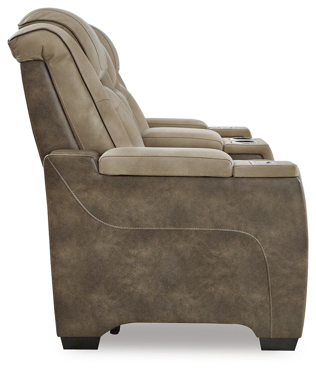 Next-Gen DuraPella Power Reclining Loveseat with Console - Romeo & Juliet Furniture (Warren,MI)