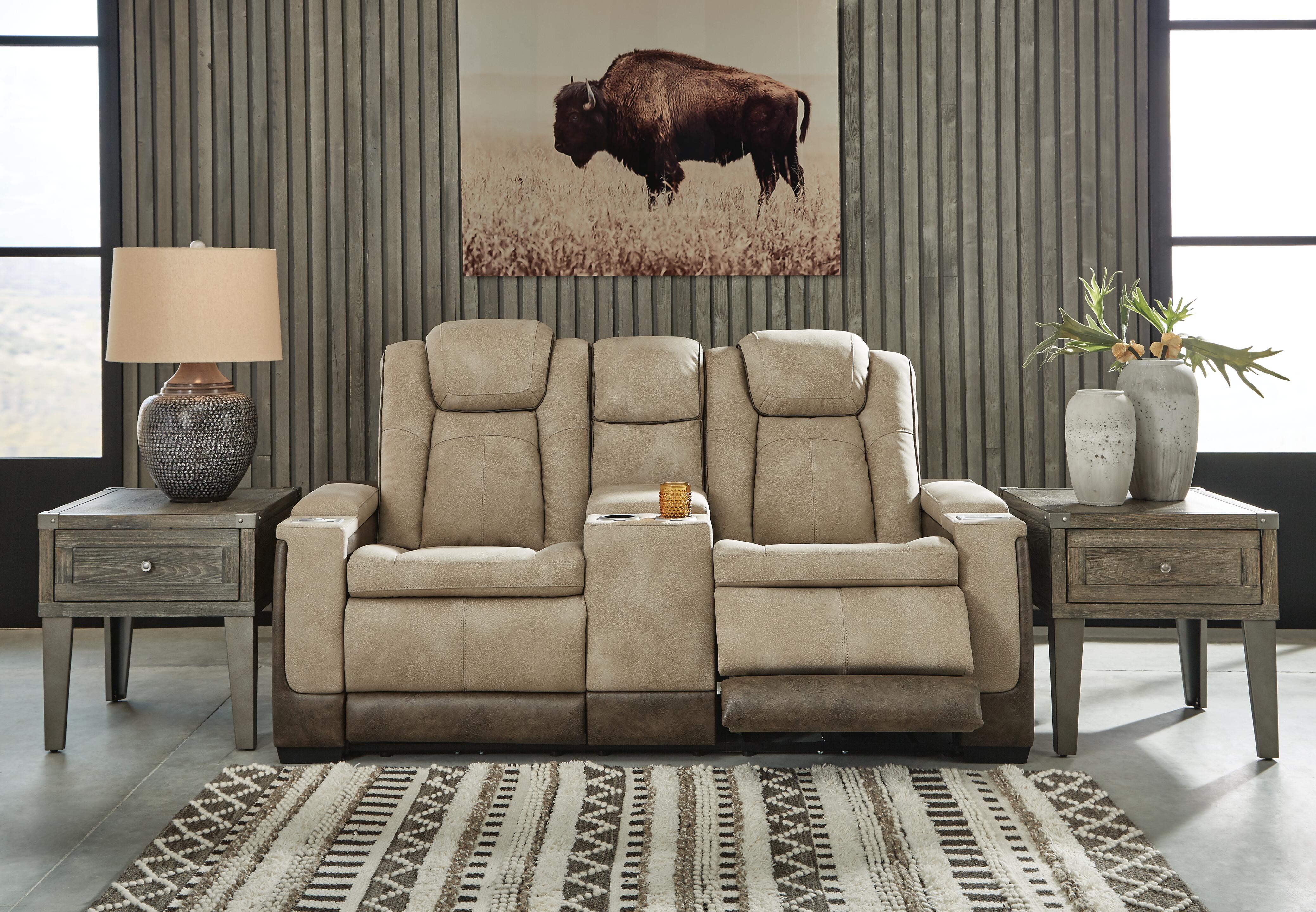 Next-Gen DuraPella Power Reclining Loveseat with Console - Romeo & Juliet Furniture (Warren,MI)