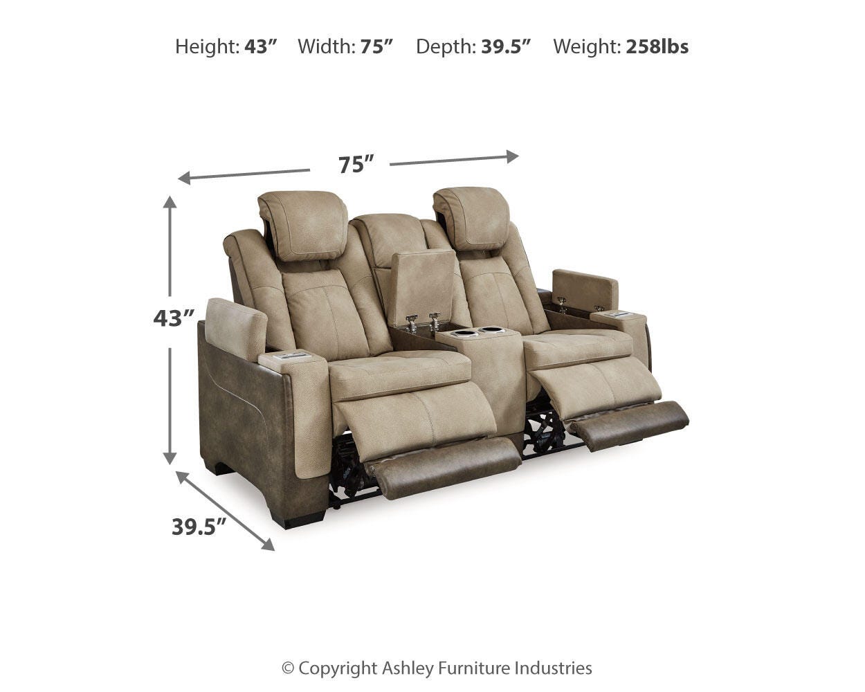 Next-Gen DuraPella Power Reclining Loveseat with Console - Romeo & Juliet Furniture (Warren,MI)