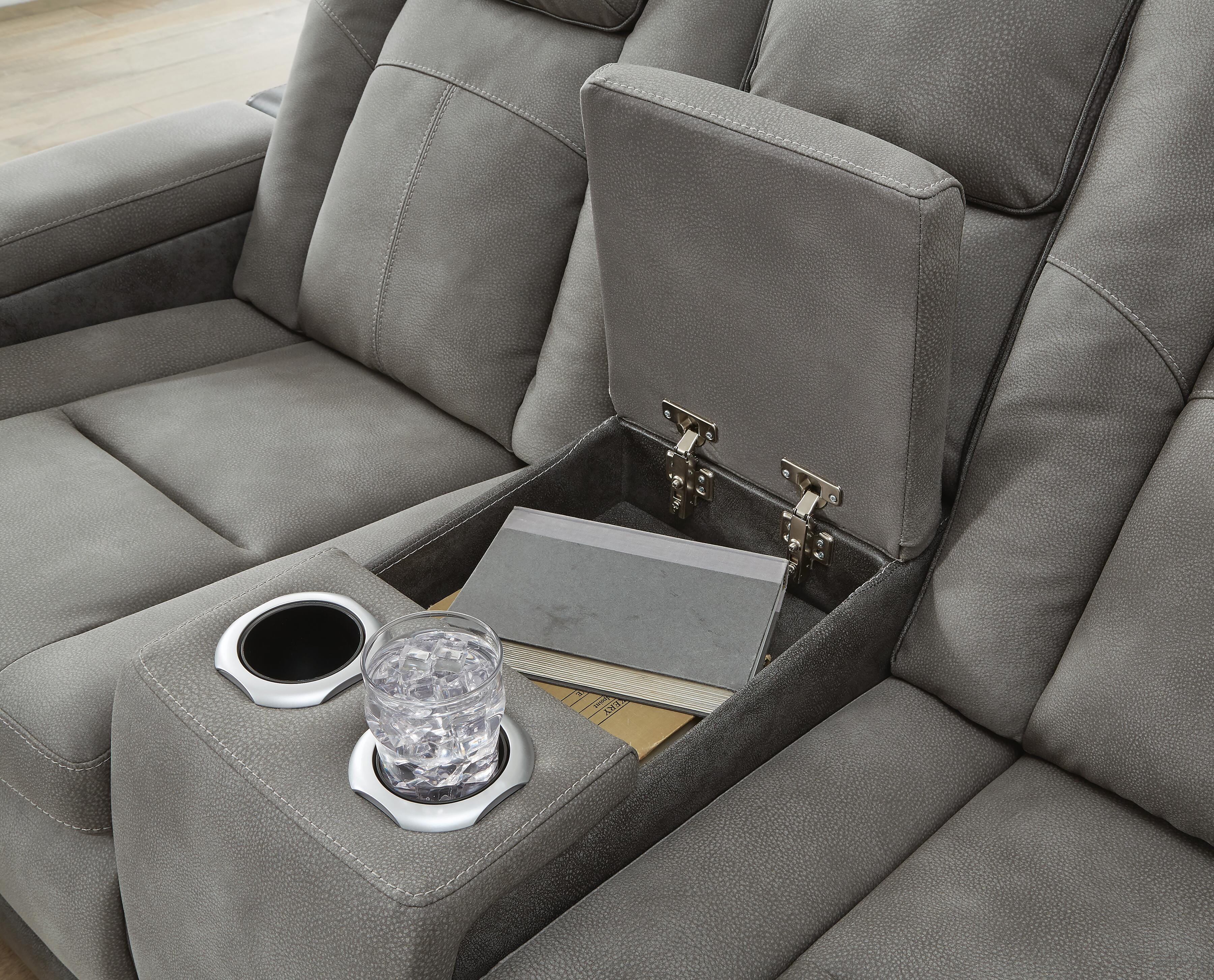 Next-Gen DuraPella Power Reclining Loveseat with Console - Romeo & Juliet Furniture (Warren,MI)