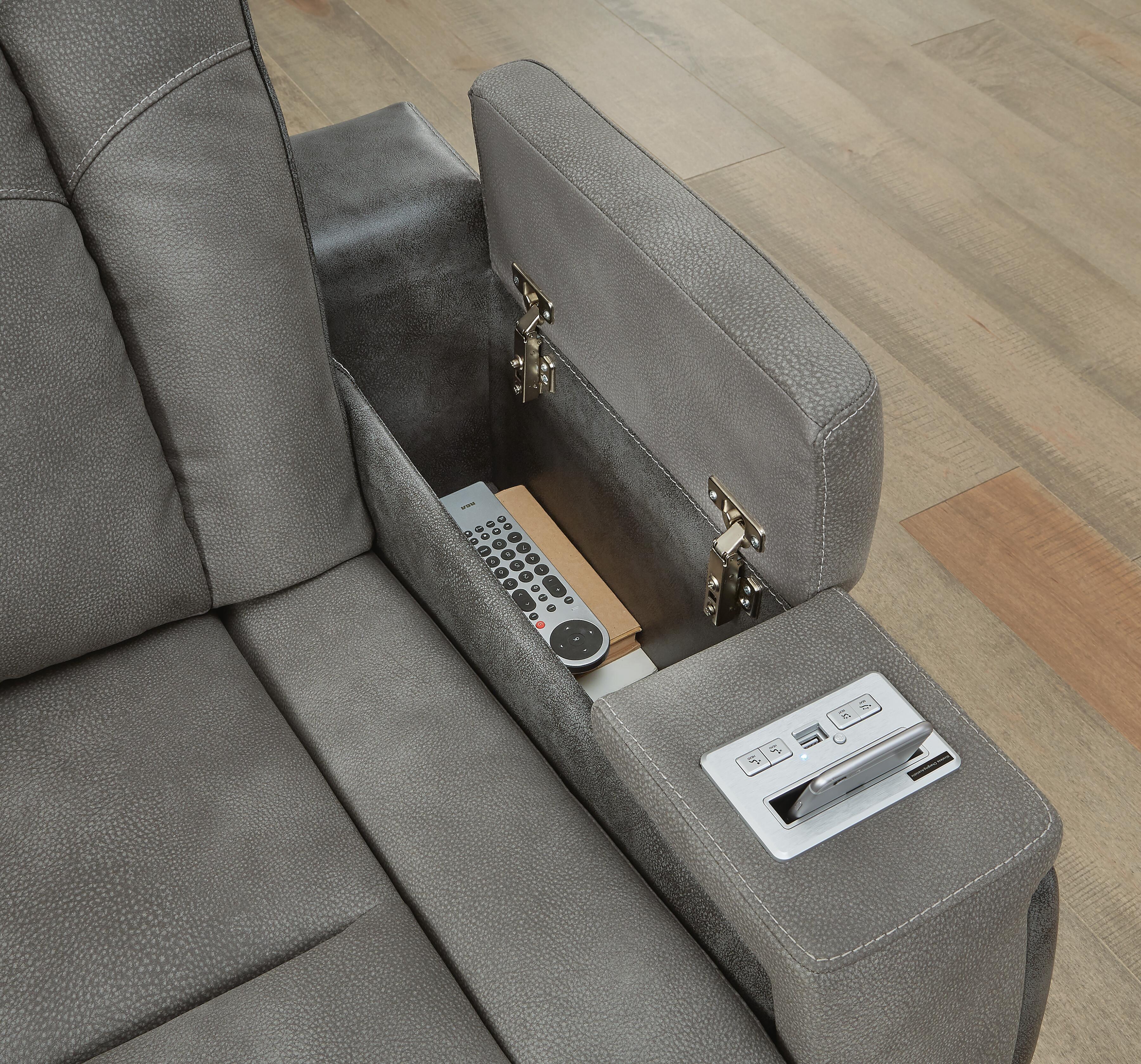 Next-Gen DuraPella Power Reclining Loveseat with Console - Romeo & Juliet Furniture (Warren,MI)