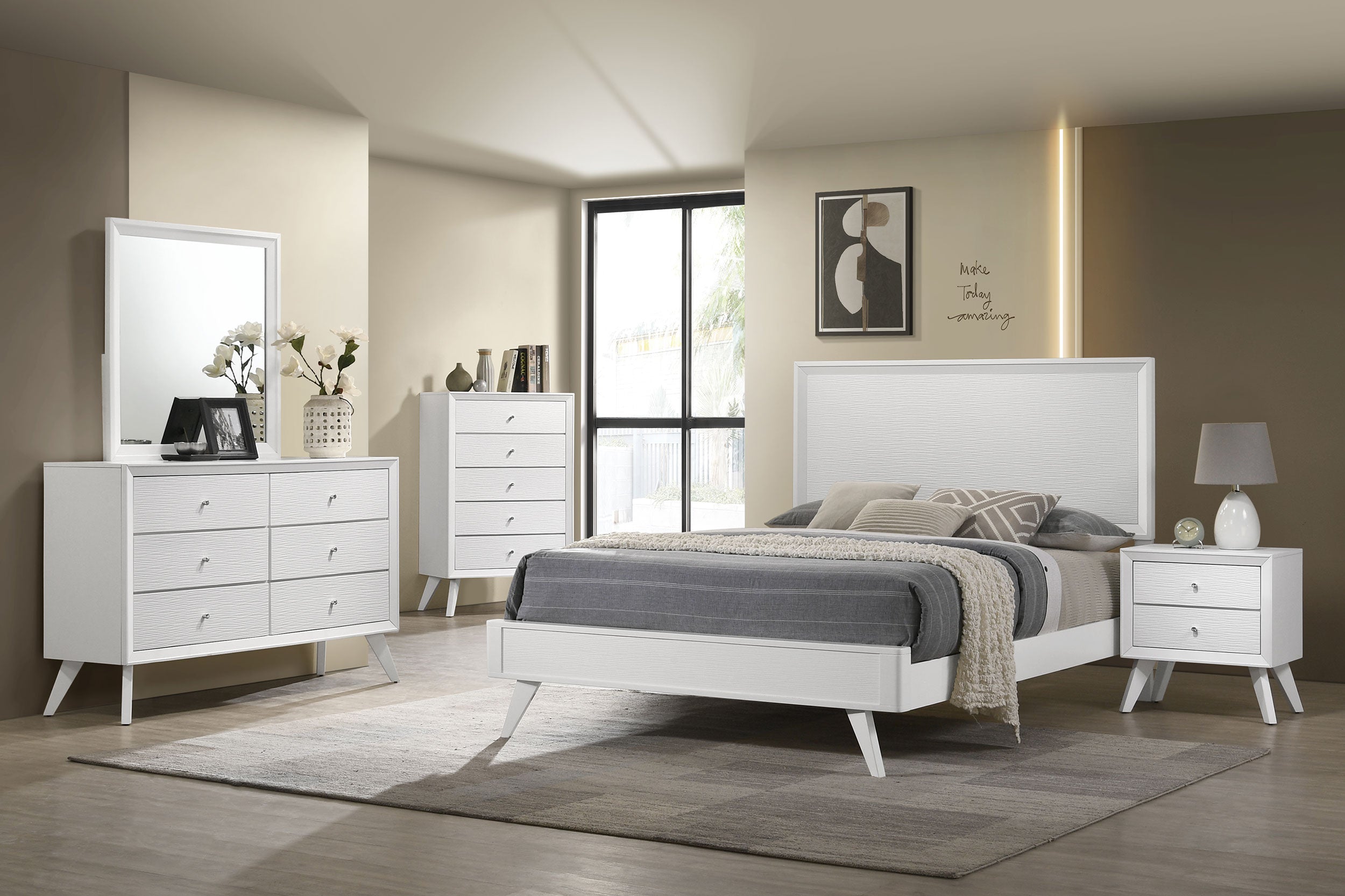 Janelle Bedroom Set White - Romeo & Juliet Furniture (Warren,MI)