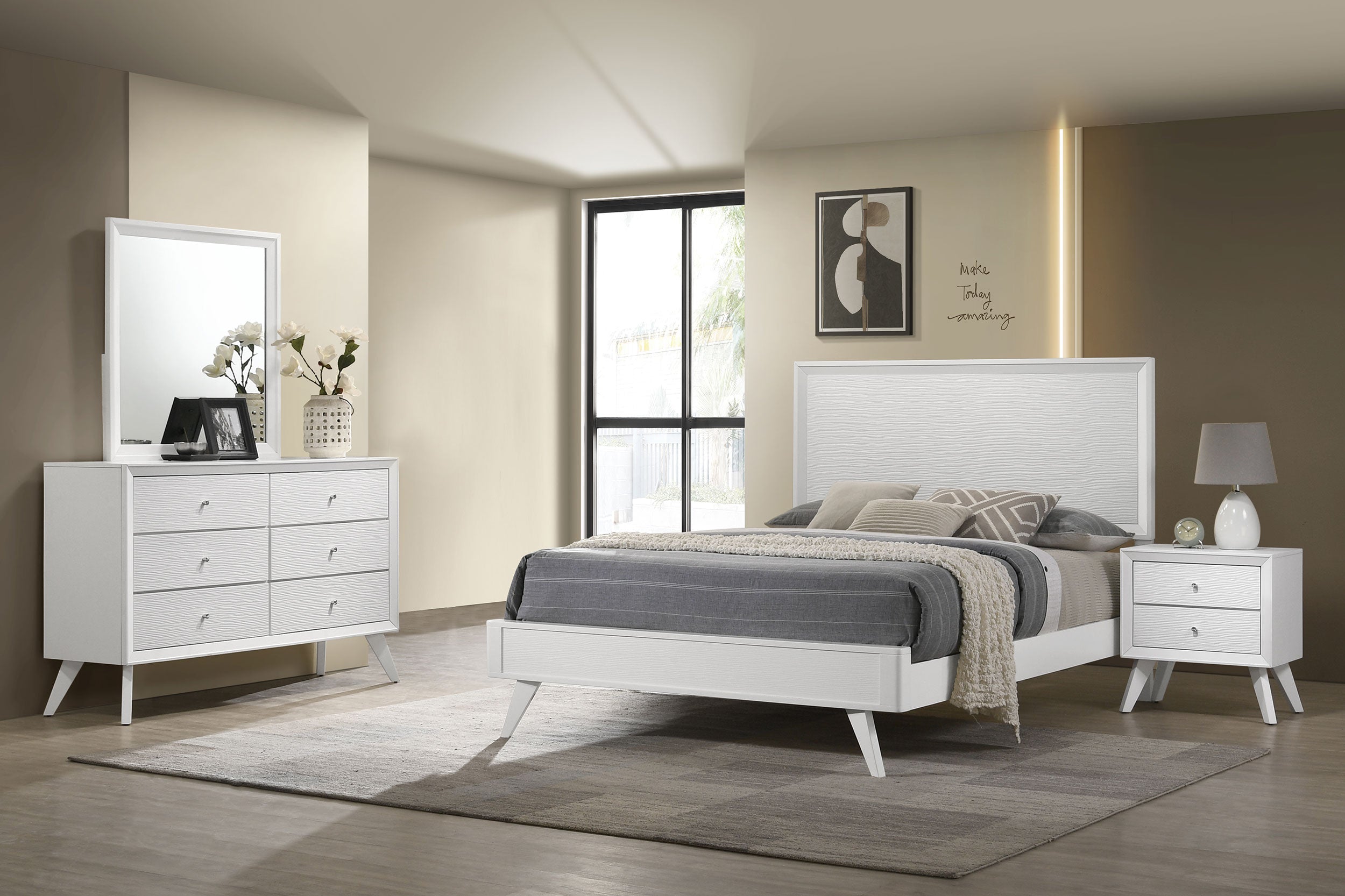 Janelle Bedroom Set White - Romeo & Juliet Furniture (Warren,MI)