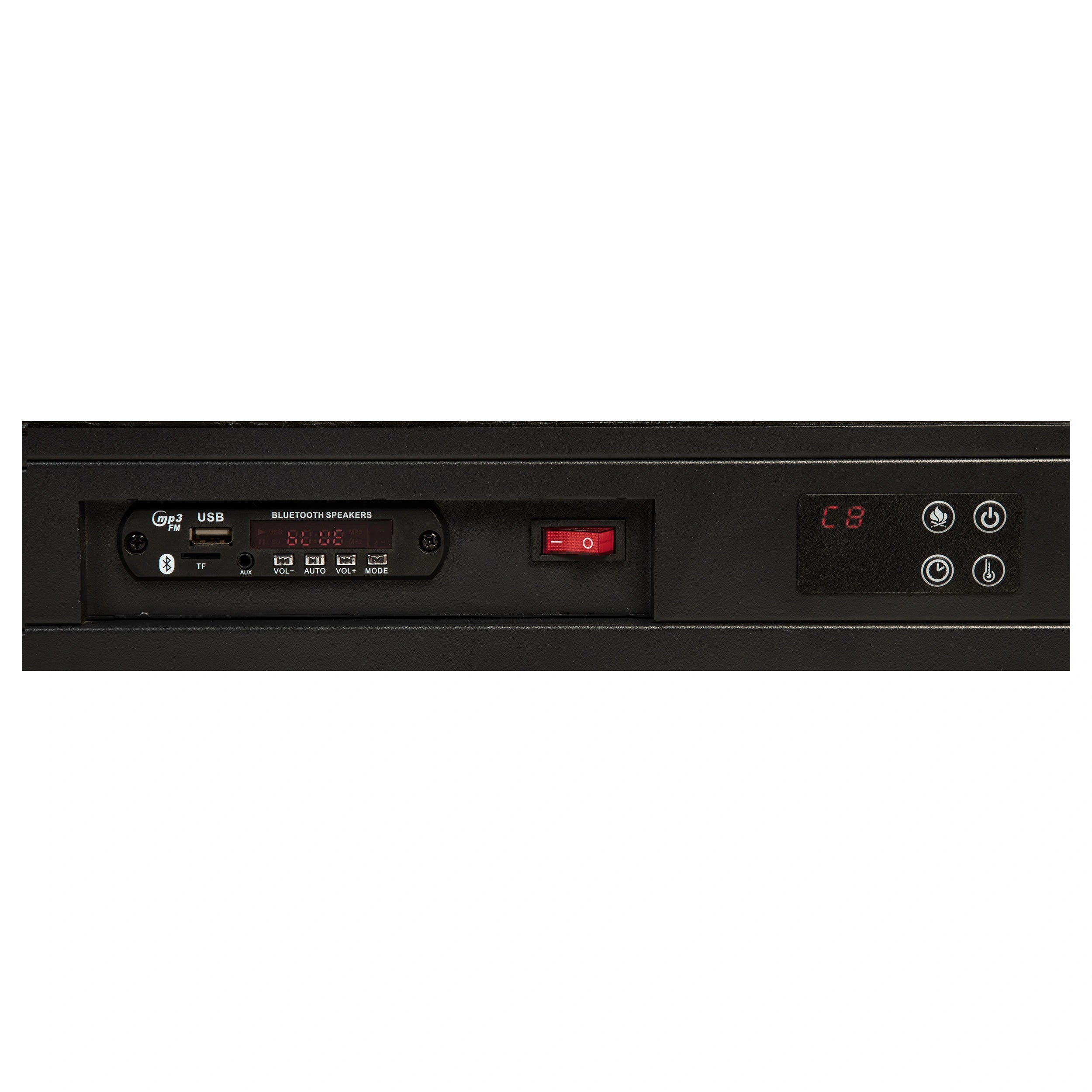 Senna Panel Bed with Bluetooth Speaker and Flame Visualizer