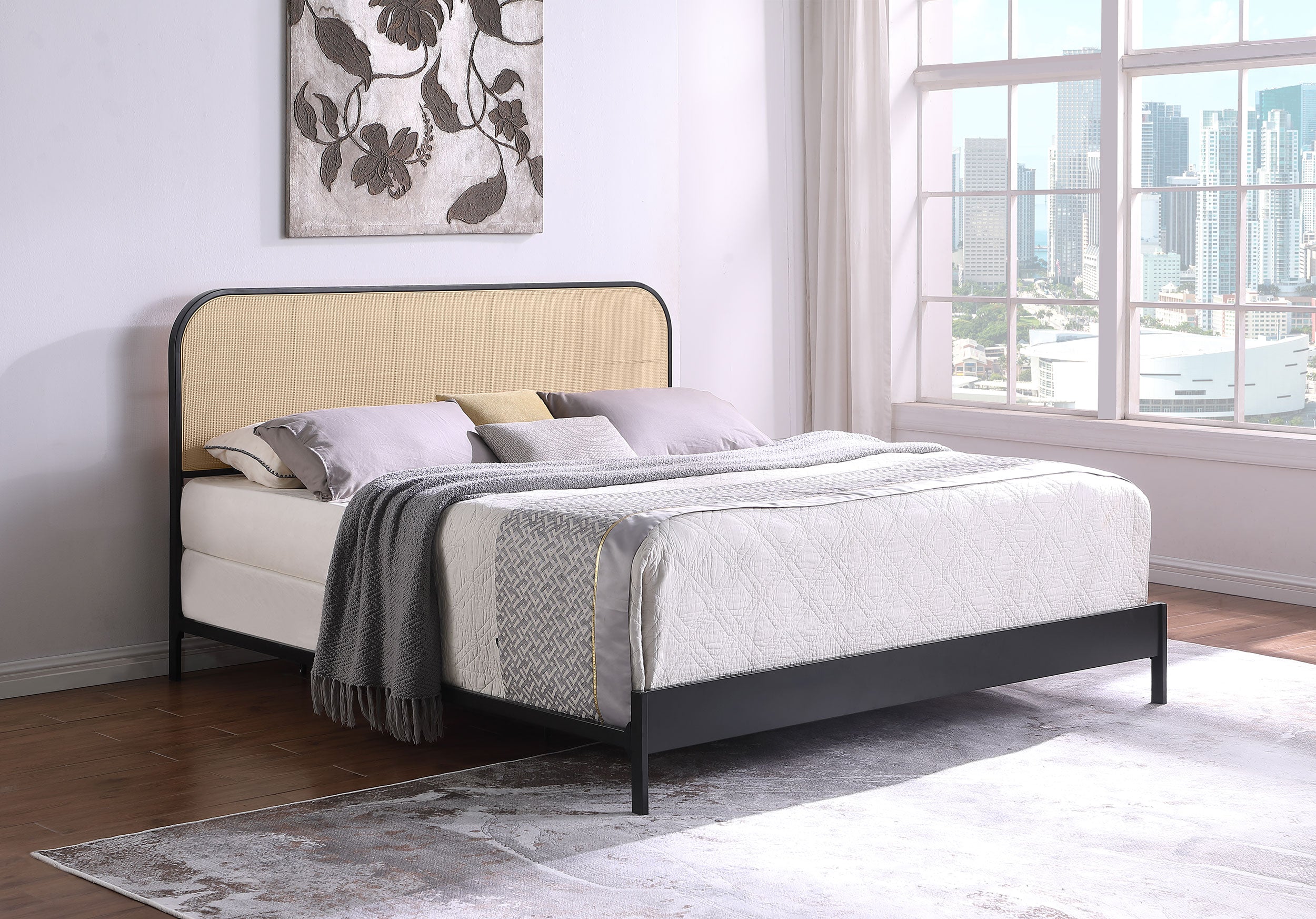 Amherst Eastern King, Queen, Full, & Twin Bed White & Black