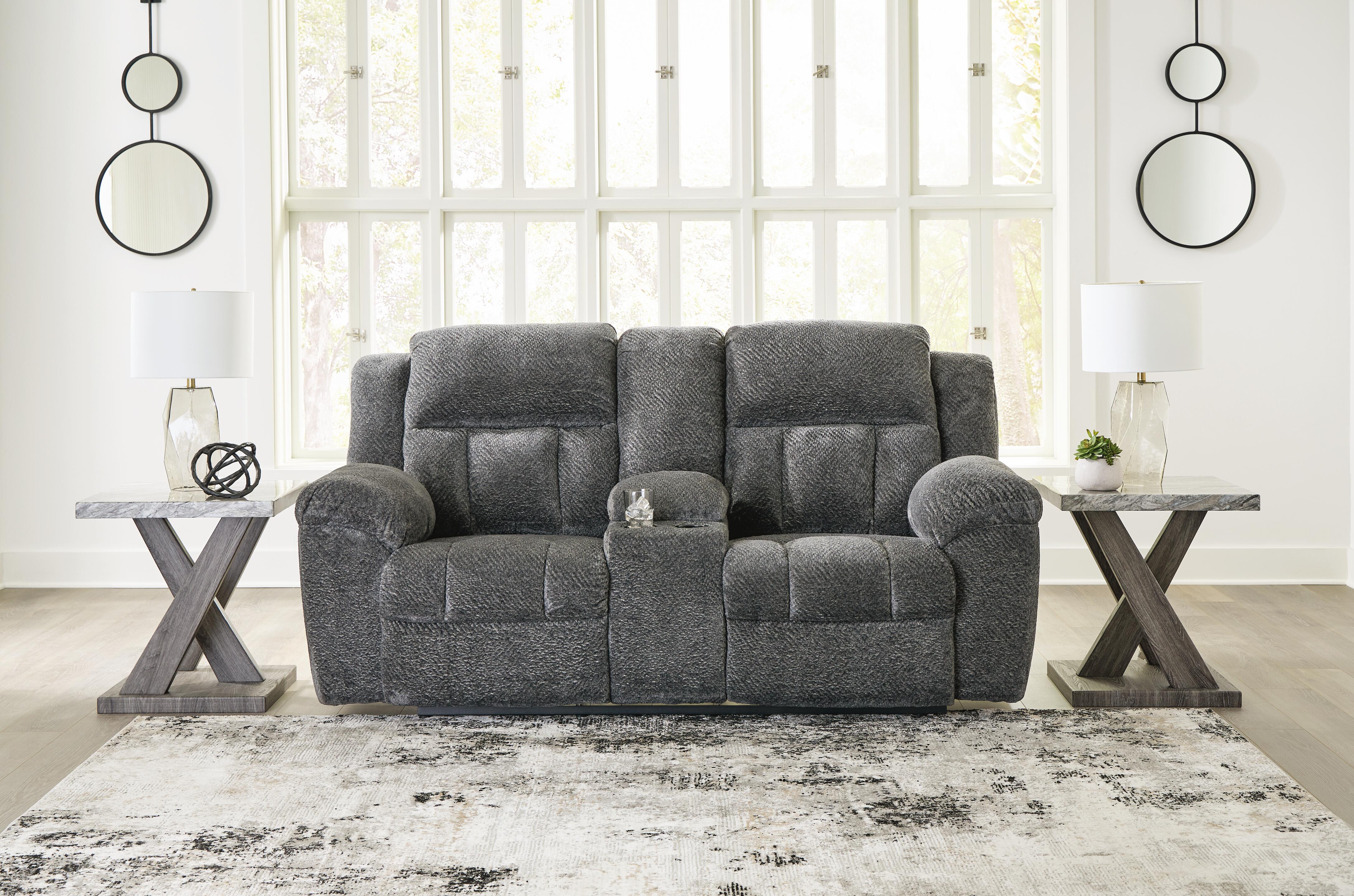 Frohn Reclining Loveseat with Console - Romeo & Juliet Furniture (Warren,MI)