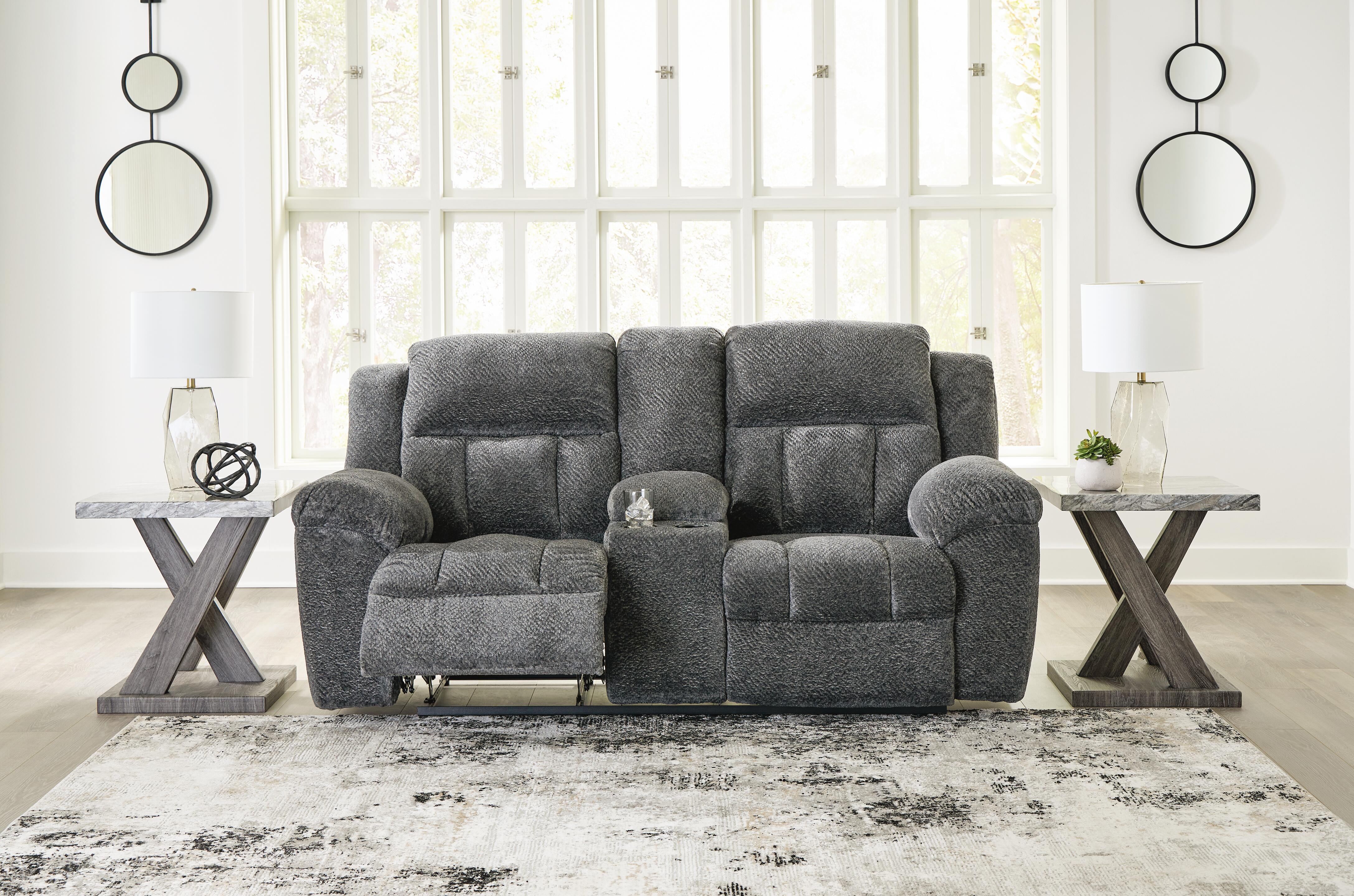 Frohn Reclining Loveseat with Console - Romeo & Juliet Furniture (Warren,MI)