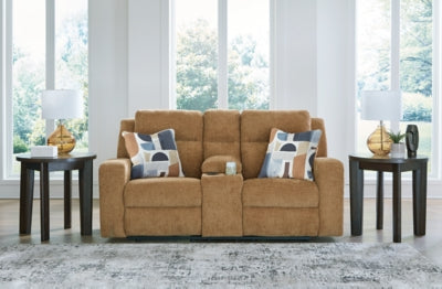 Kanlow Reclining Loveseat with Console - Romeo & Juliet Furniture (Warren,MI)